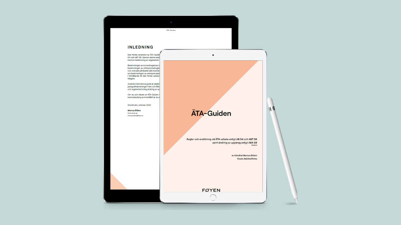 ÄTA-guiden om ÄTA-arbeten visas på en ipad